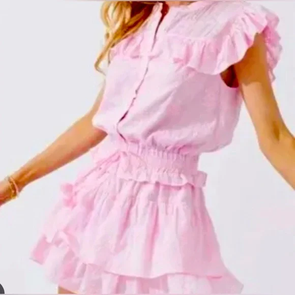 strapless open back dress Long Light-Pink Bridesmaid Dresses with Flounced Sleeves  loveangeldress
